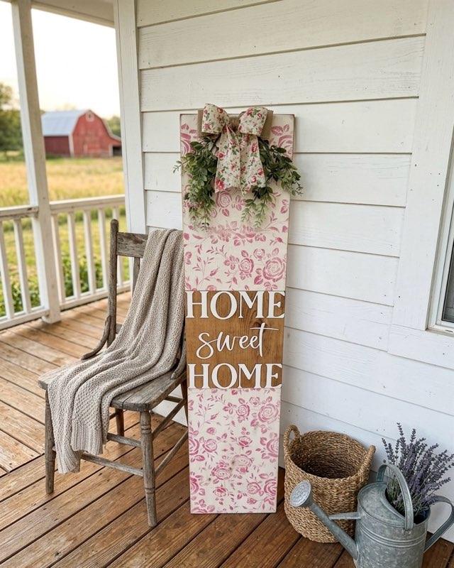 Home Sweet Home Floral - Porch Leaner
