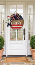 God Bless America Round Door Hanger